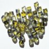 50 6x6mm Crystal, Olive, & Montana Cube Beads